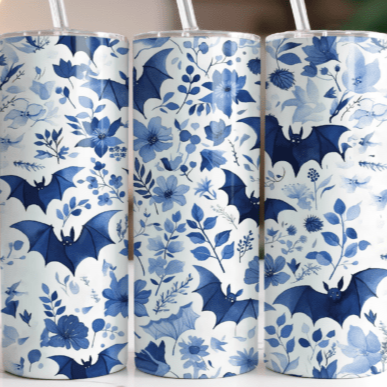 Blue Bats Skinny Tumbler
