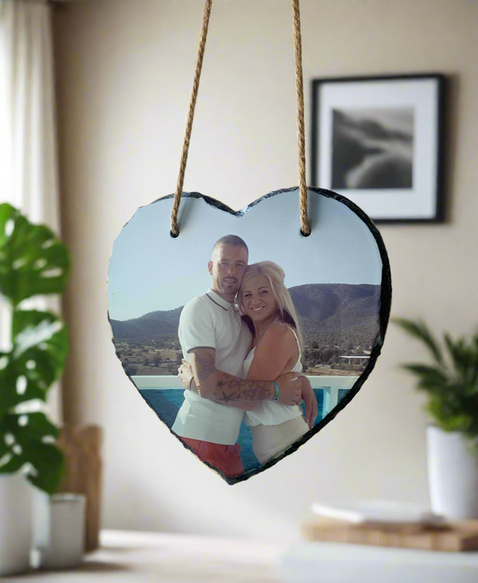 Gloss Heart Hanging Slate (19cm)