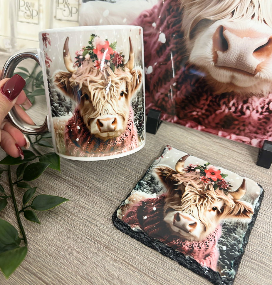 Highland Cow Bundle (Splashback, Tumbler & Mug and Coaster)