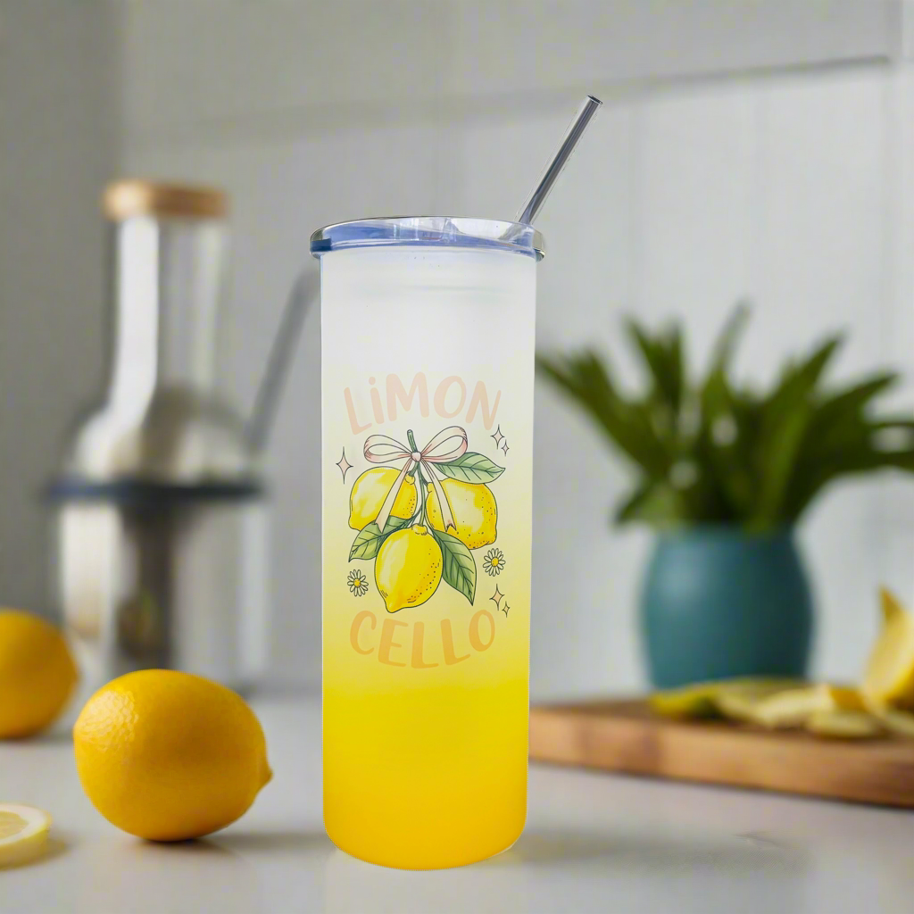 Limon Chello Tall Skinny Glass Tumbler 25oz