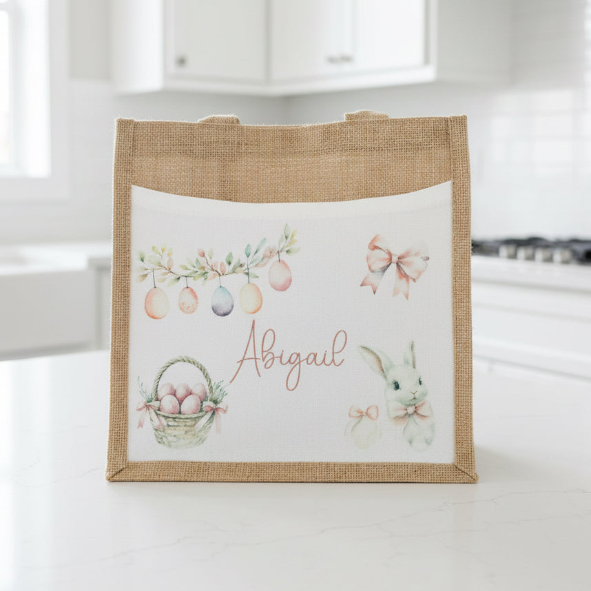 Easter White Bunny Design Tote Bag