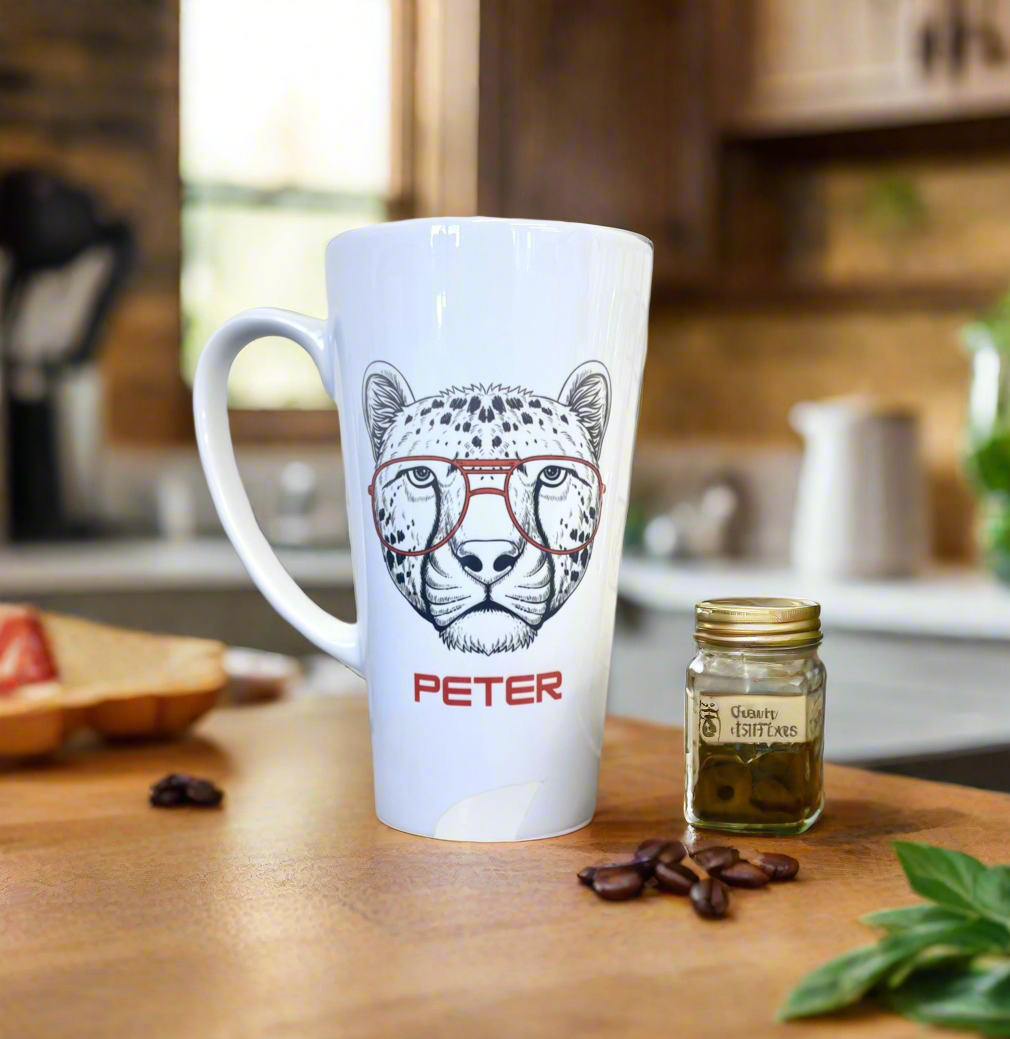 New Latte Outline Cheater Ceramic Mug 17oz inc Box