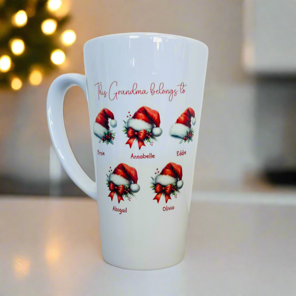 Santa Hat Family 17oz Latte Mug