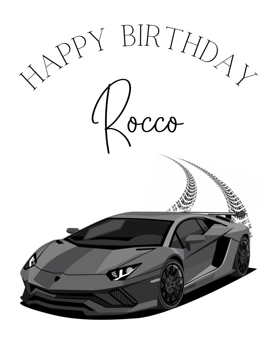 TESTER Birthday Sack Black Sports Car