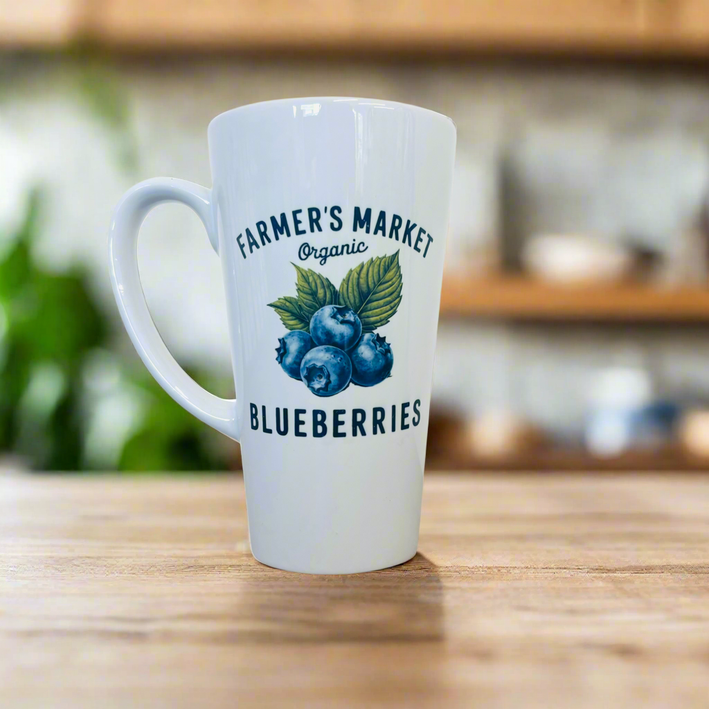 Blueberry Vintage Fruit 17oz Latte Mug
