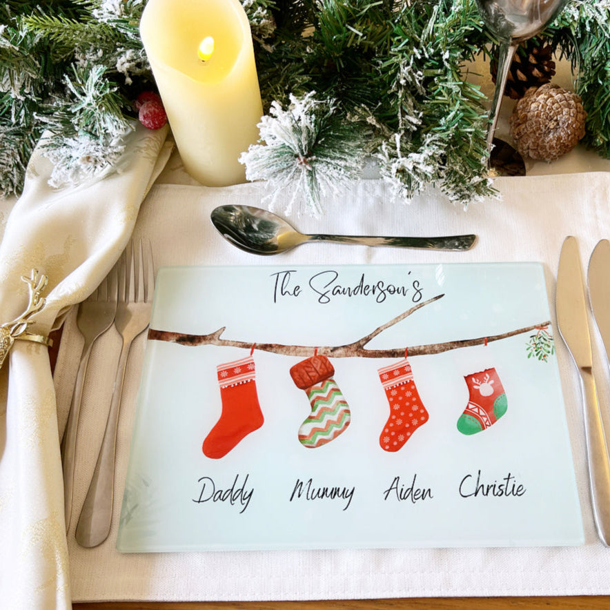 Christmas Table Placemat (stocking up to 7 names)