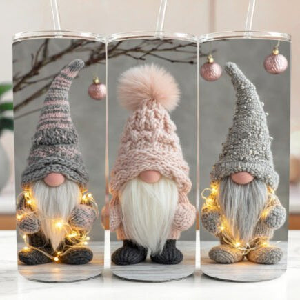 Christmas light Trio Gonks Skinny Tumbler 600ml