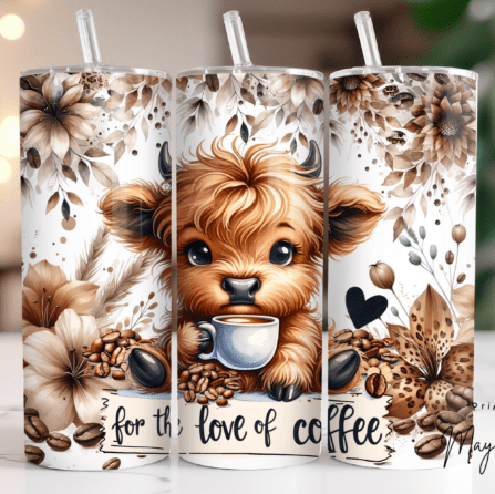 Highland Cow Coffee Skinny Tumbler