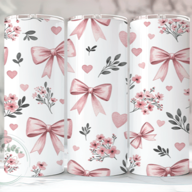 Dainty Bows and Flowers Skinny Tumbler