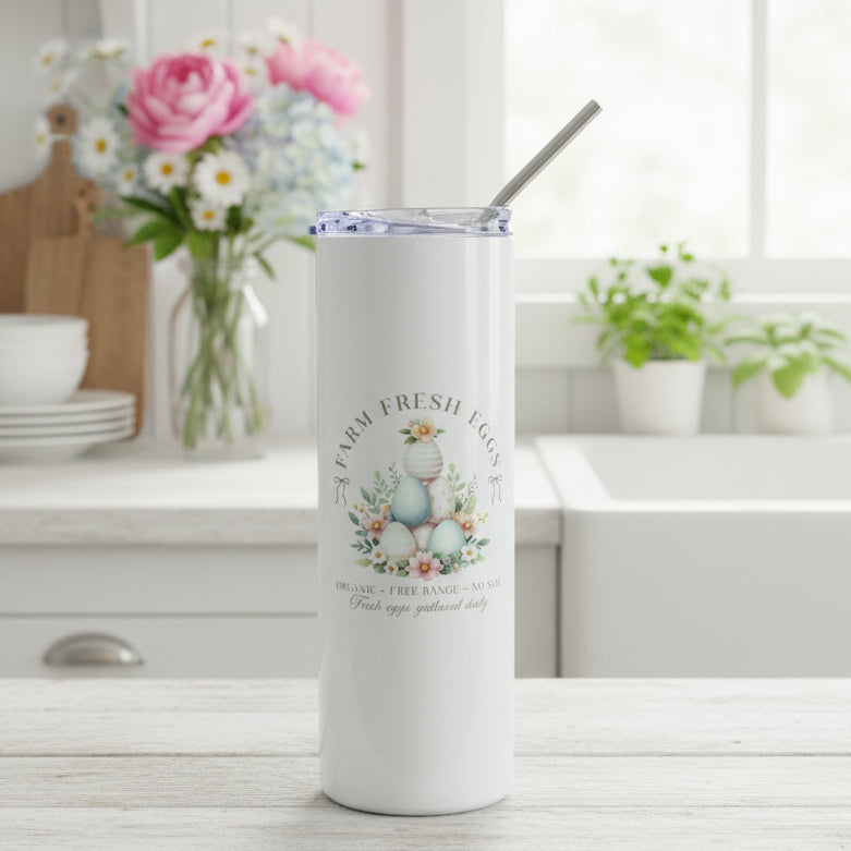 Farm Fresh Eggs Vintage Spring Tumbler