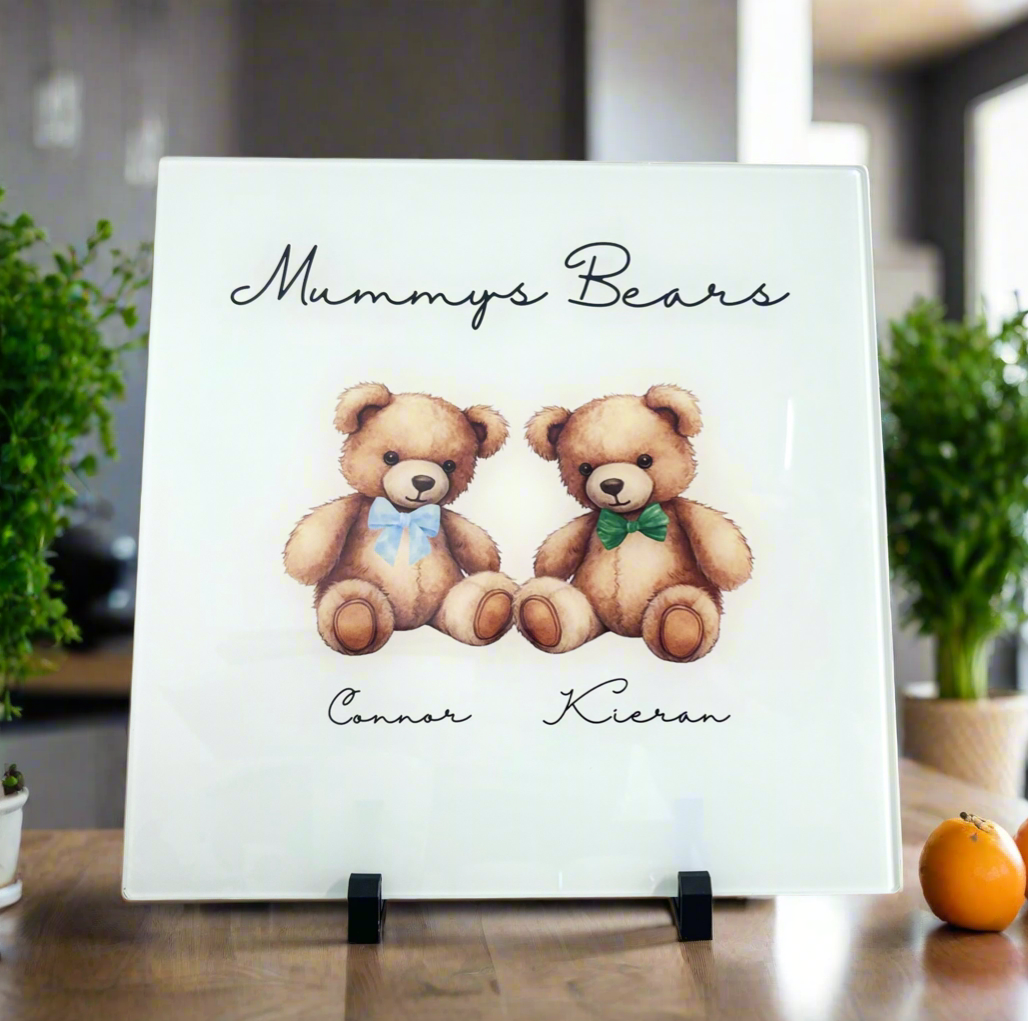 Mummys Bears (Choose bears and Genders) 30cm Splashback/ Choppingboard
