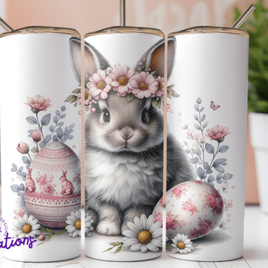 Bunny and Easter Eggs Skinny Tumbler