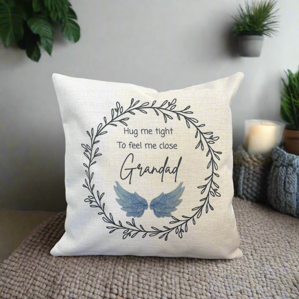 Hug me tight Blue Wing Filled Cushion