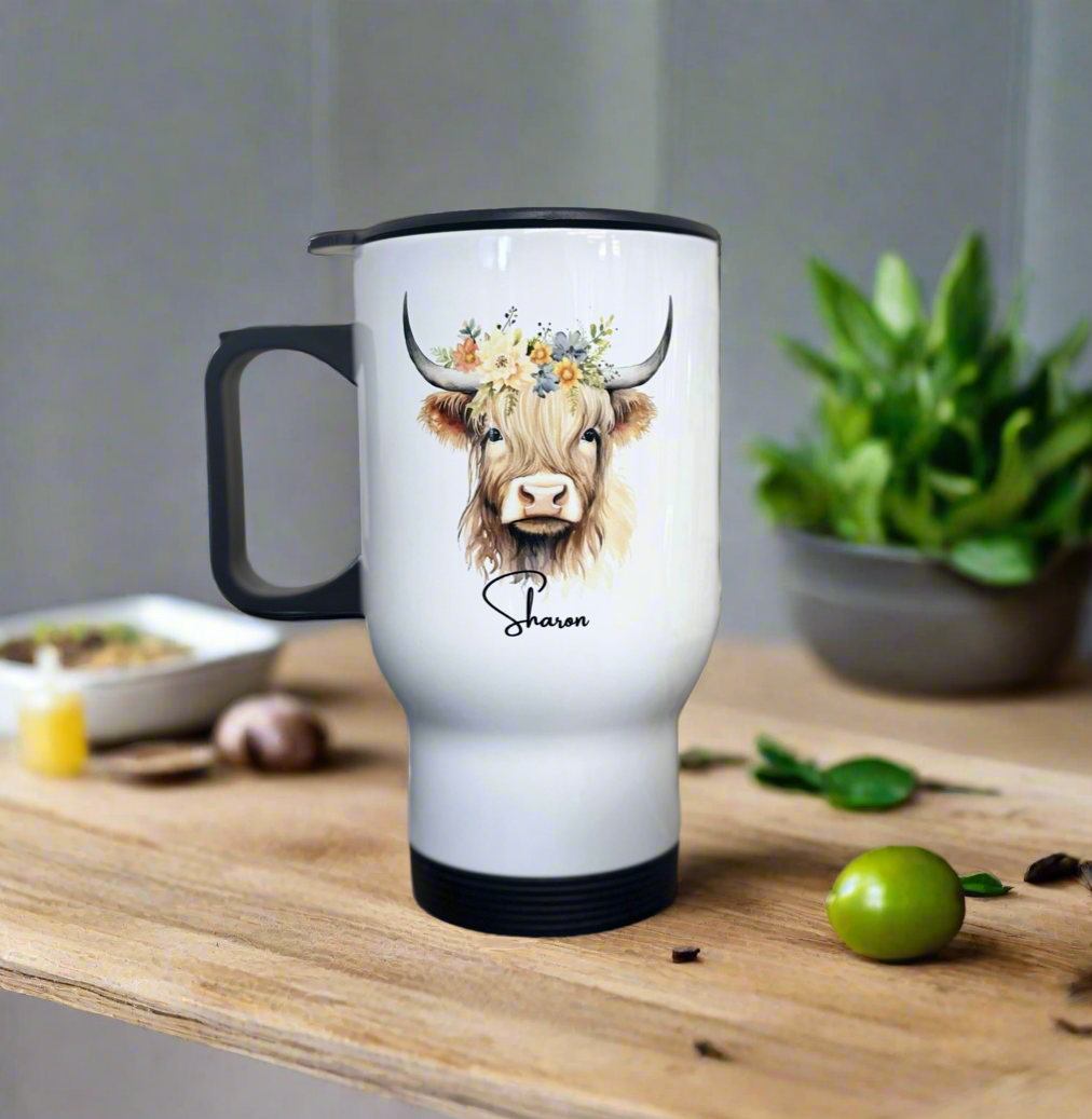 Travel Mug 14oz Highland Cow