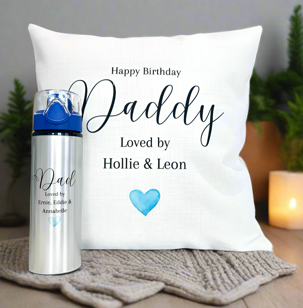Bundle: Loved by Stuffed Cushion and Matching Flask