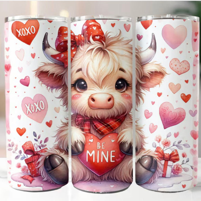 Be mine Highland Cow Tumbler