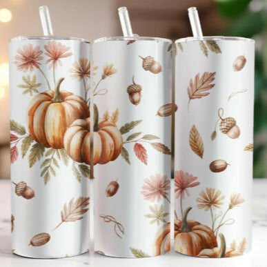 Fall Rustic Pumpkin Skinny Tumbler