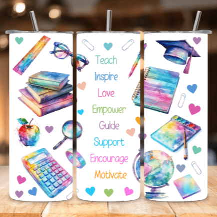 Teacher Holographic Skinny Tumbler