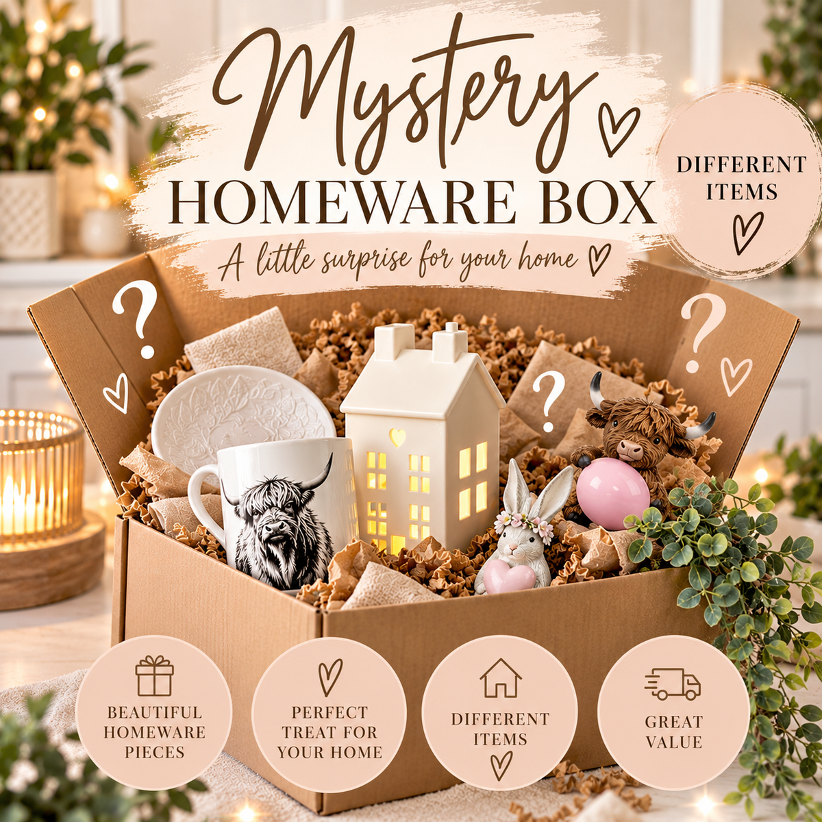 Mystery Homeware Box of left over homeware items from previous subscriptions