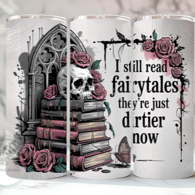 Skull & Books Skinny Tumbler 600ml