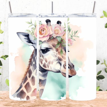 Giraffe Floral Tumbler