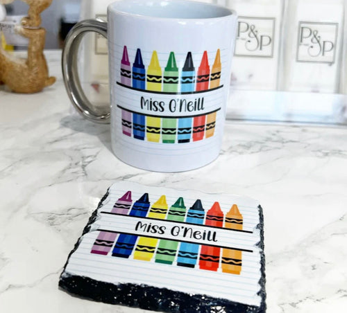 Teacher Bundle Crayons (Mug & Coaster)