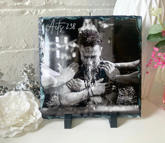 Gloss Black & White Slate (19cm)