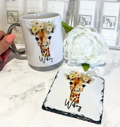 Giraffe Mug and Coaster Set