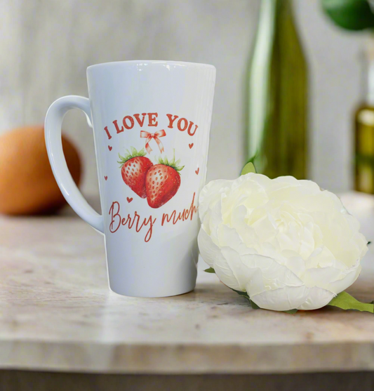 New Latte Ceramic “I Love you Berry Much” Mug 17oz inc Box