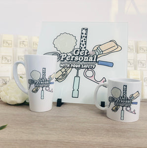 Merch Bundle: 30cm Splashback/ Choppingboard, 17oz Latte Mug and 11oz mug