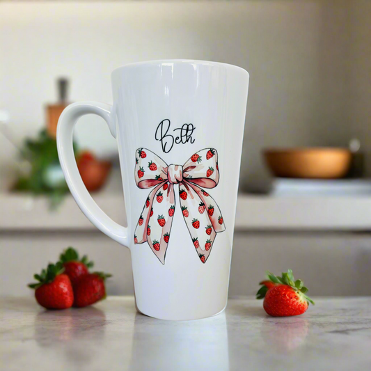 Stawberry Bow Fruit 17oz Latte Mug