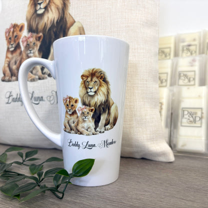 Lion and his Cubs 17oz Latte Mug
