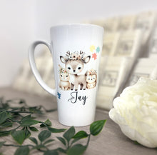 New Latte Ceramic Mug 17oz Woodland Animals with Autism Jigsaw Pieces inc Box