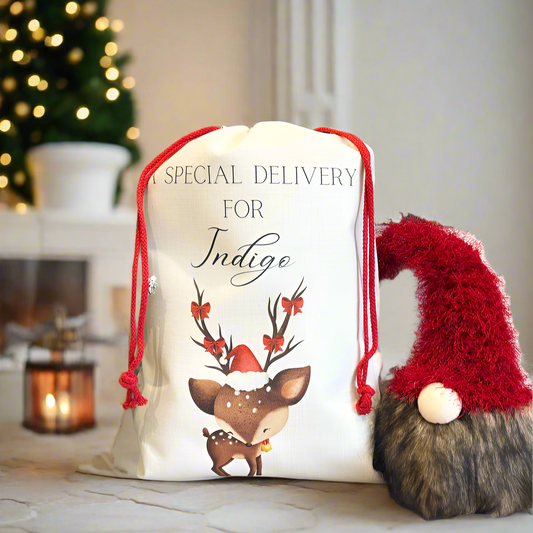 Santa Sack Reindeer with Bows