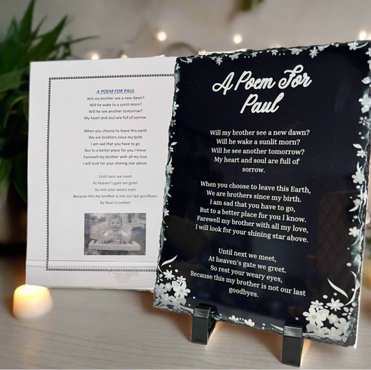 Memorial lyrics/ Poem slate - Rectangle