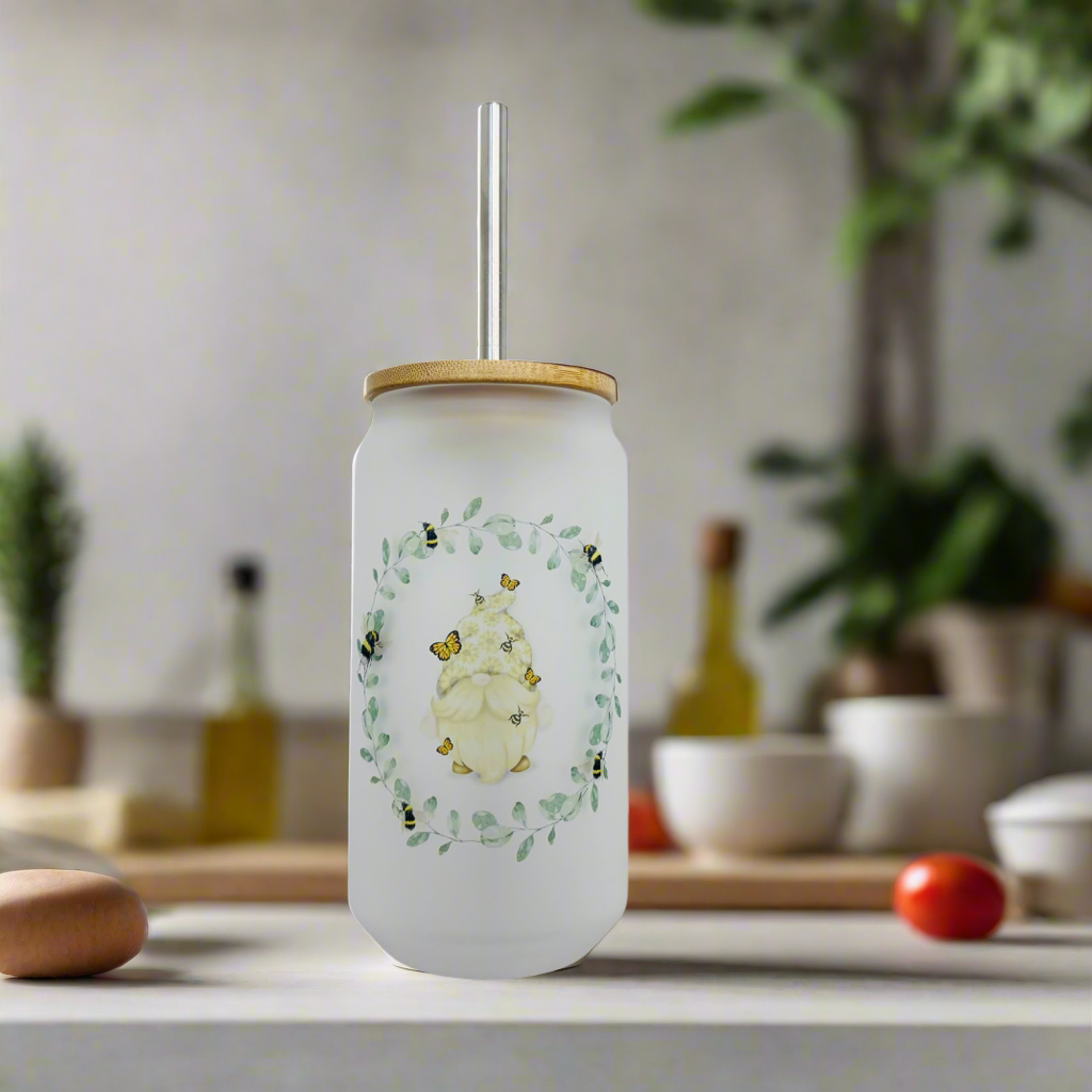 Bee Spring Gonk Glass Can 18oz Tumbler