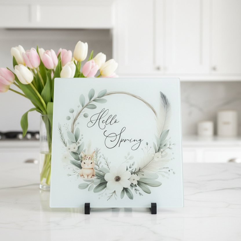 Hello Spring Wreath Splashback