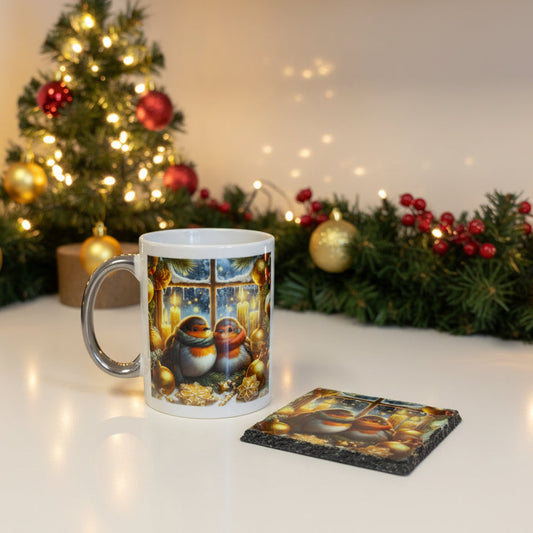 Christmas Robin Mug and Coaster Set