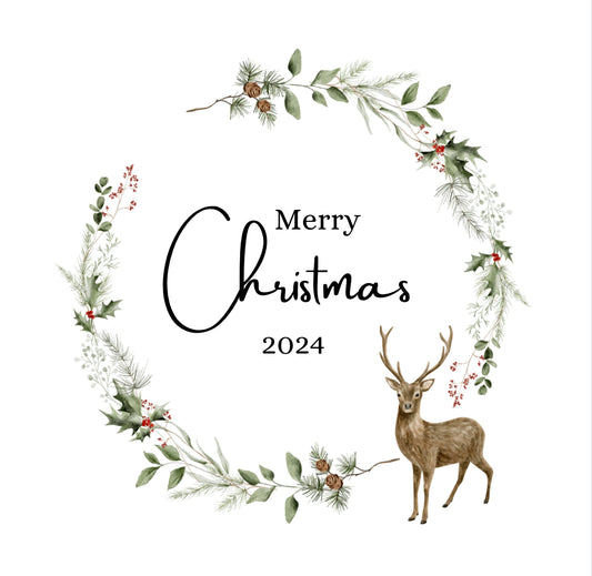 Tester Happy Christmas Stag (Chopping Board / Filled Cushion Bundle)