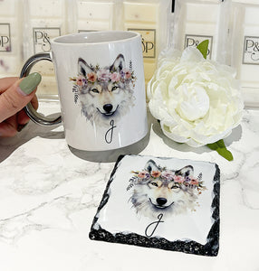 Wolf Mug and Coaster Set