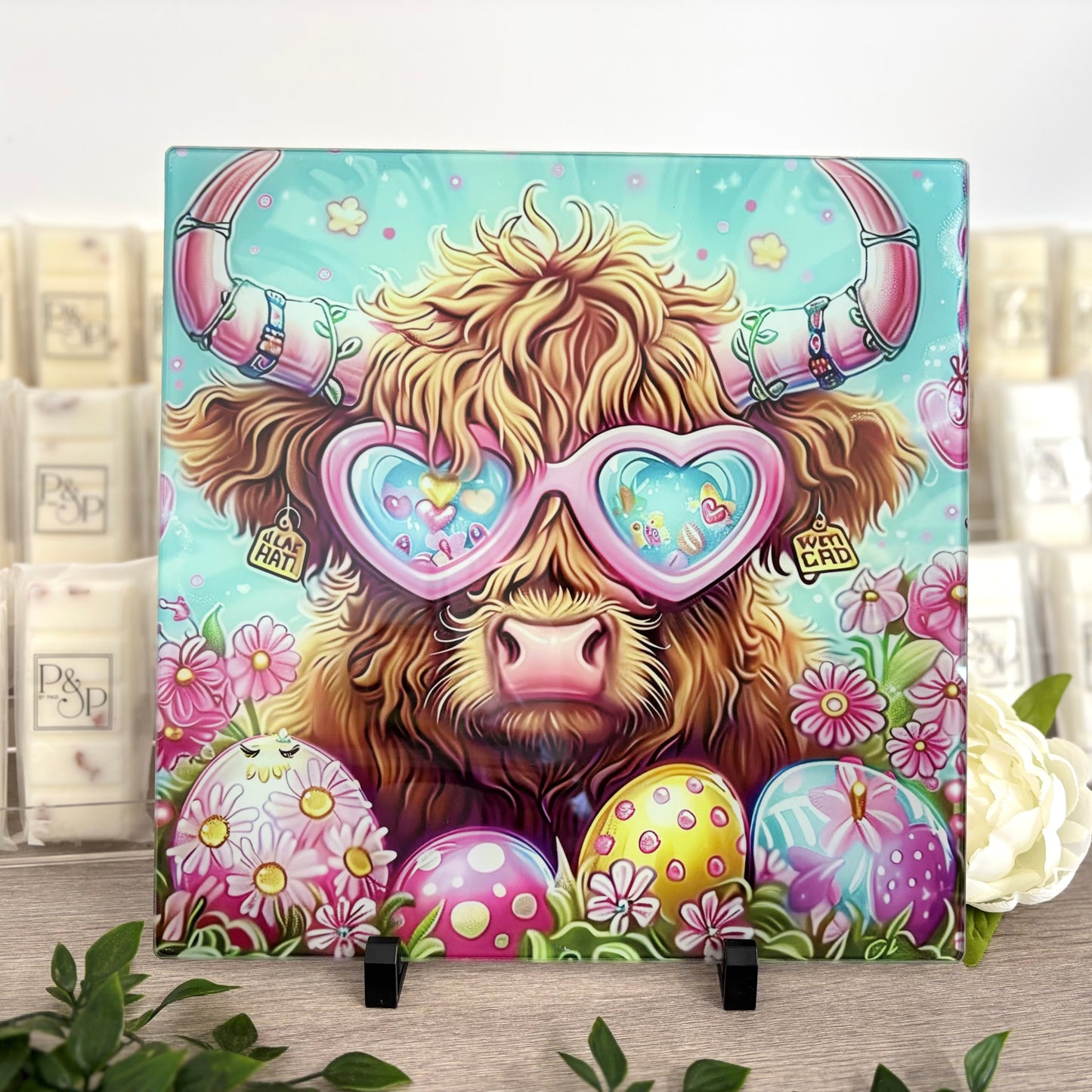 Cartoon Highland Cow 30cm Chopping Board