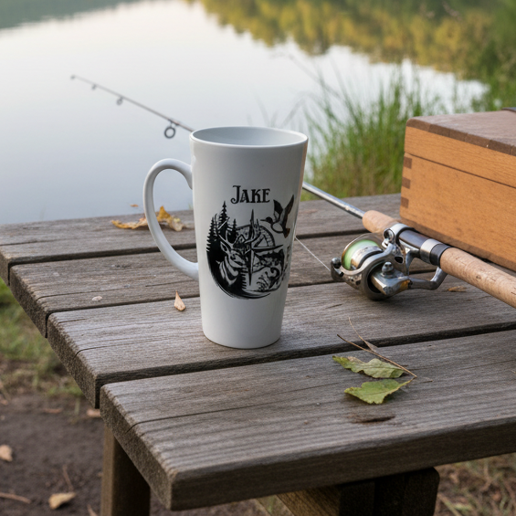 Deer/ Fish Latte Ceramic Mug 17oz inc Box