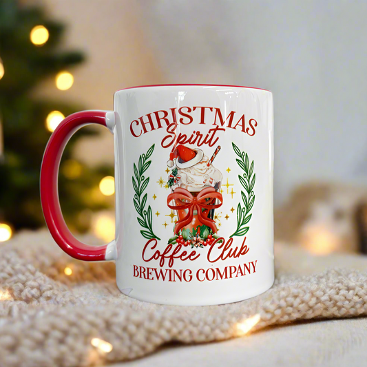 Christmas Coffee Club Red Handle Mug