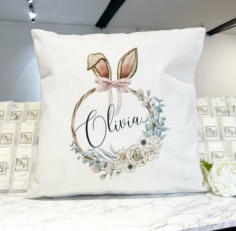 Bunny Ears Wreath Cushion 45x45cm