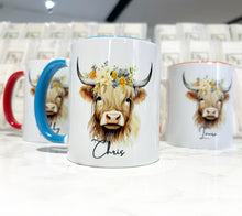 Highland Cow Mug (Choose Colour Handle)