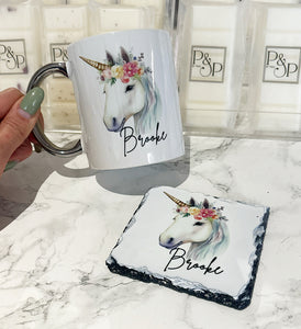 Unicorn Mug and Coaster Set