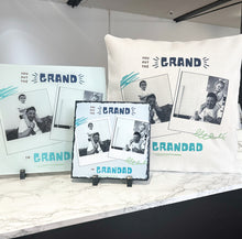 Bundle: Cushion, Chopping Board and 19cm Photo Slate