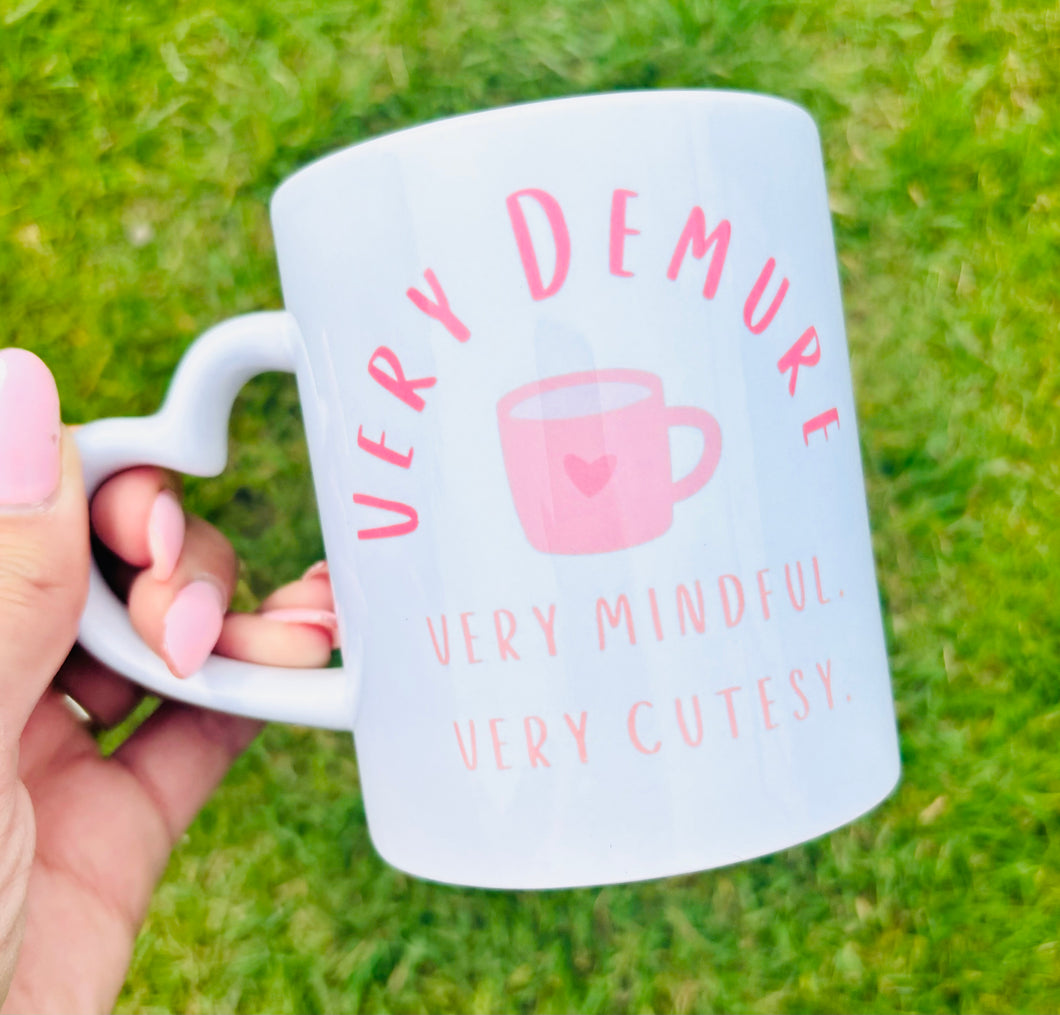 Very Demure Coffee Love heart handle Mug