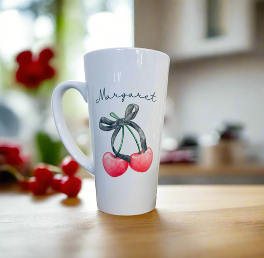 New Cherry Hearts Latte Ceramic Mug 17oz inc Box