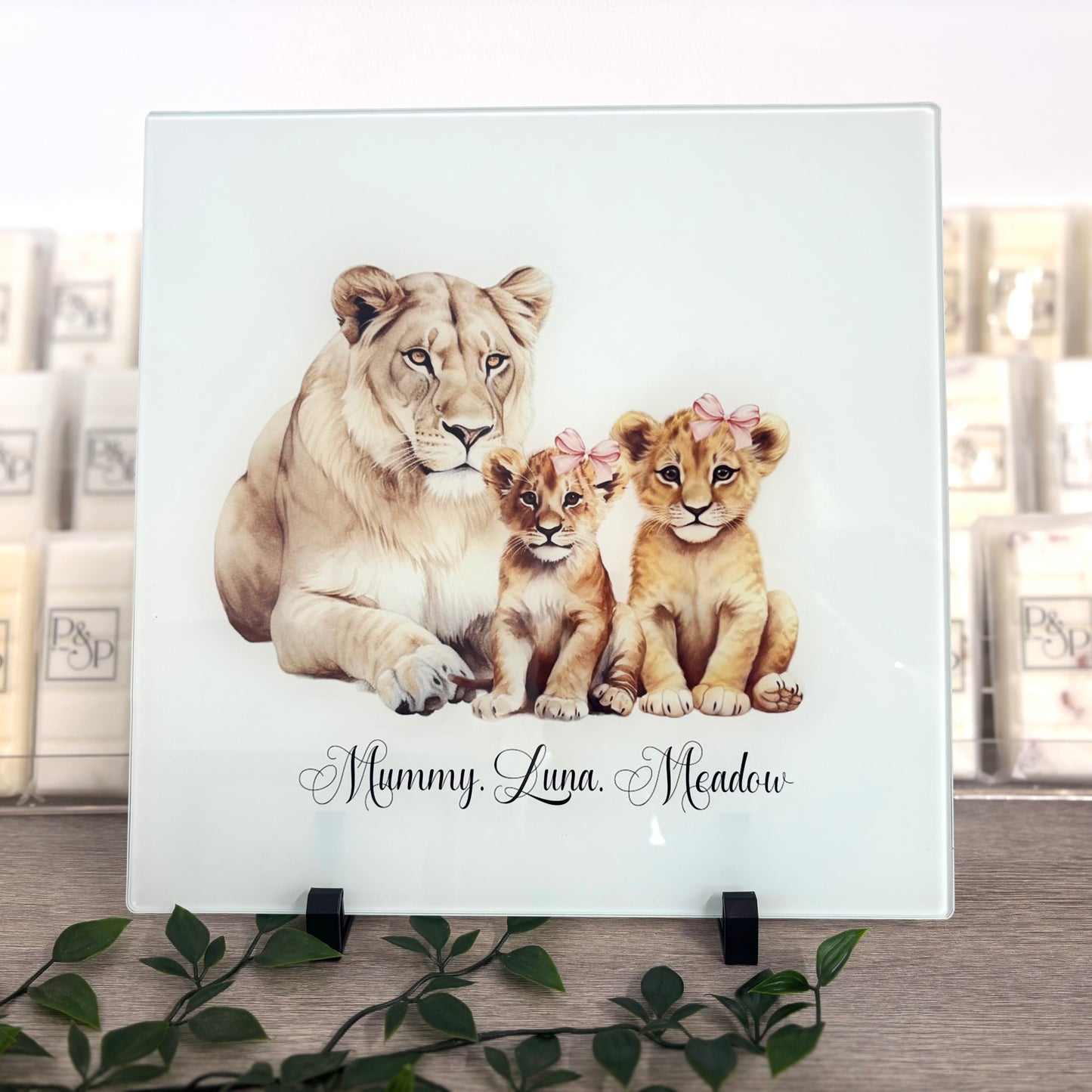 Lioness and her Cubs 30cm Chopping Board